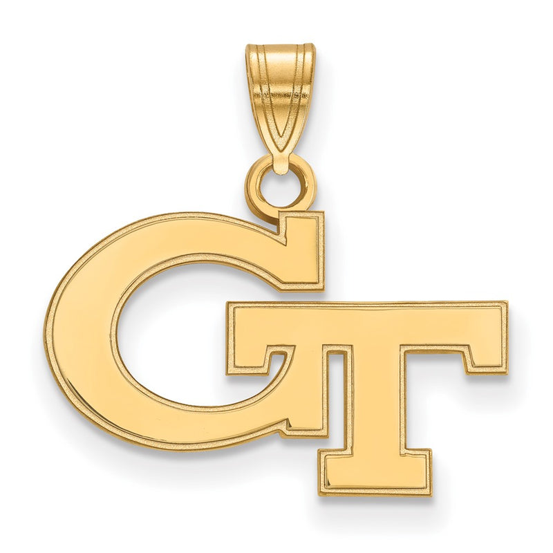 Gold Plated Sterling Silver Logoart Georgia Institute Of Technology G T Small Pendant