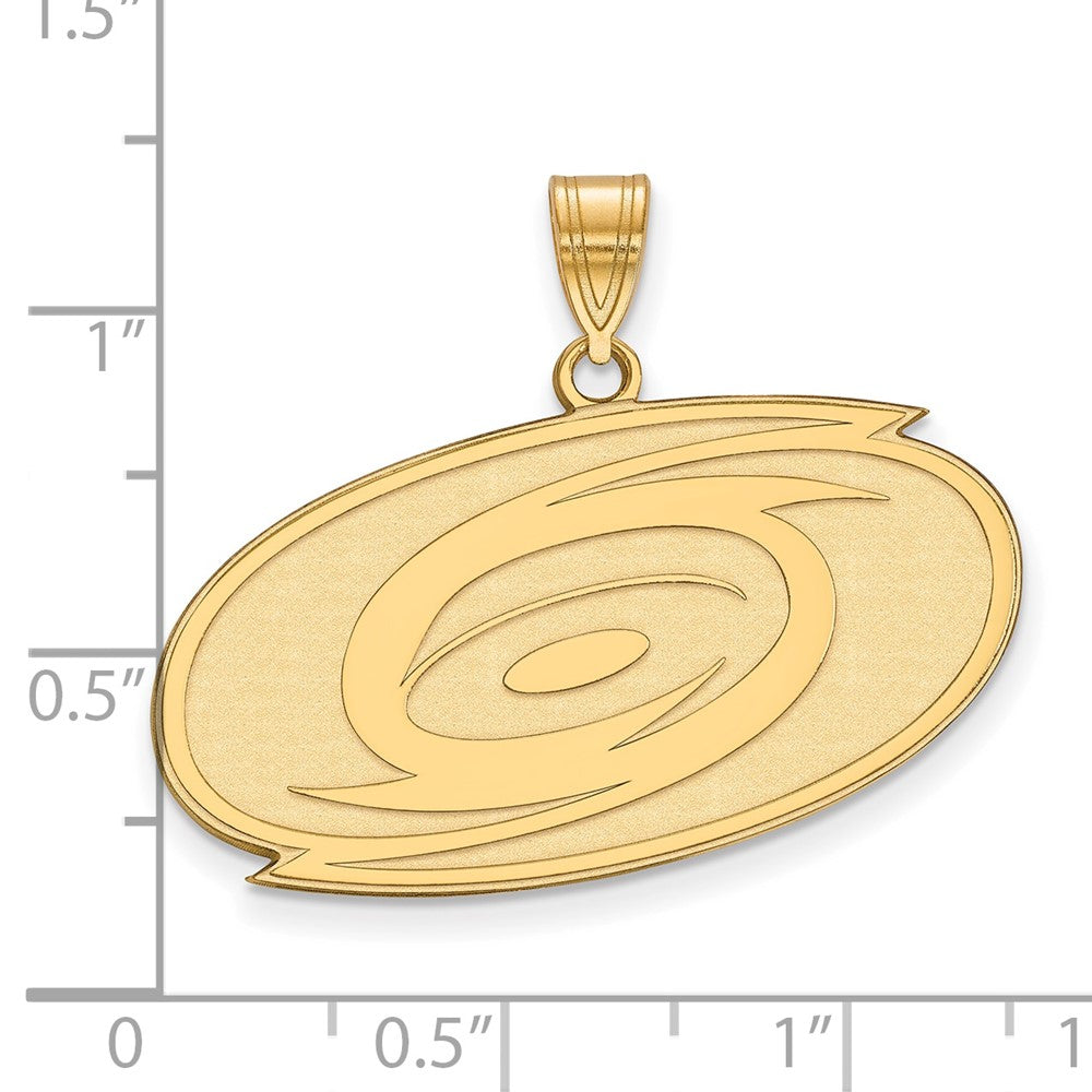 Gold Plated Sterling Silver Nhl Logoart Carolina Hurricanes Large Pendant