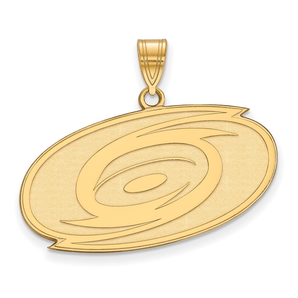 Gold Plated Sterling Silver Nhl Logoart Carolina Hurricanes Large Pendant