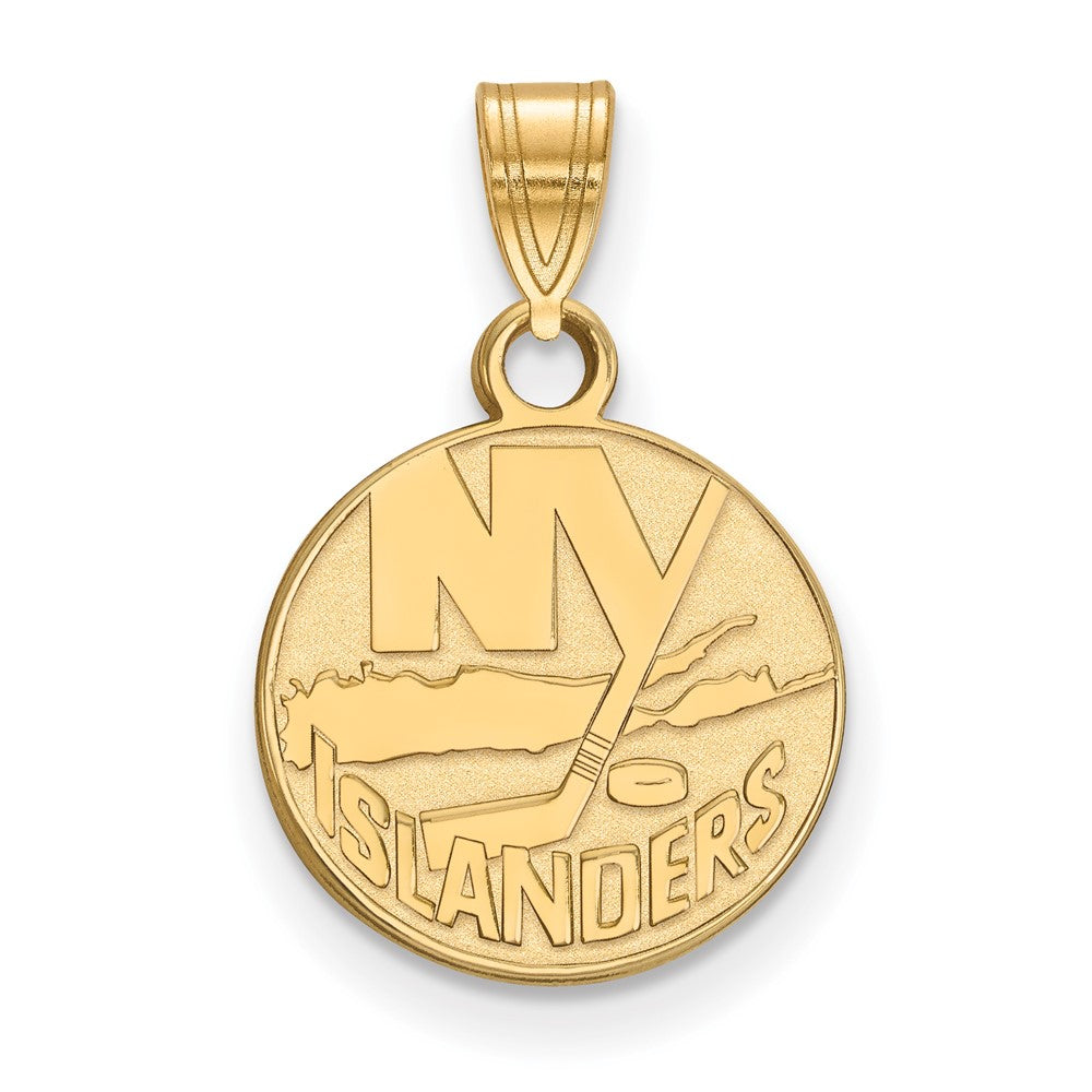 Gold Plated Sterling Silver Nhl Logoart New York Islanders Small Pendant
