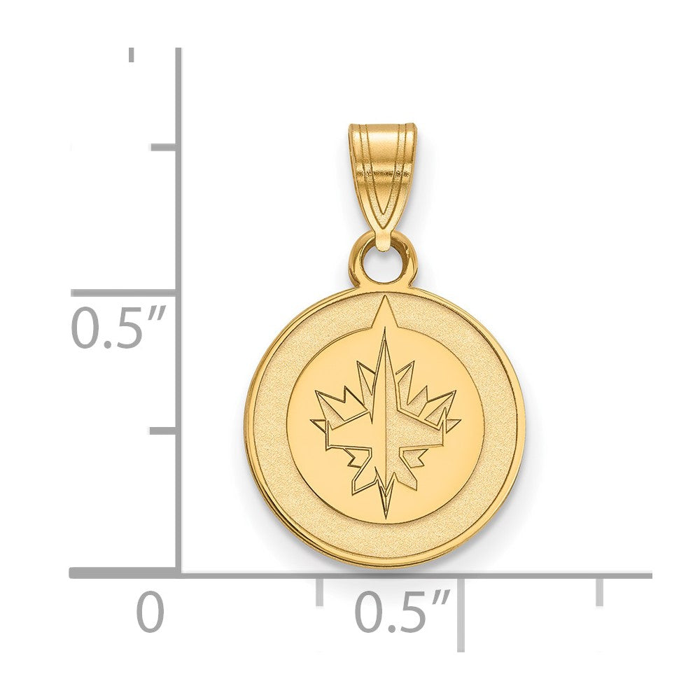 Gold Plated Sterling Silver Nhl Logoart Winnipeg Jets Small Pendant