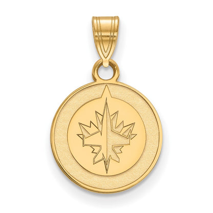 Gold Plated Sterling Silver Nhl Logoart Winnipeg Jets Small Pendant