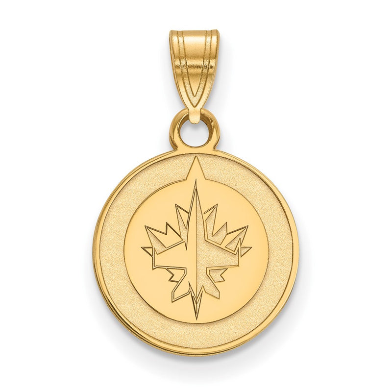 Gold Plated Sterling Silver Nhl Logoart Winnipeg Jets Small Pendant