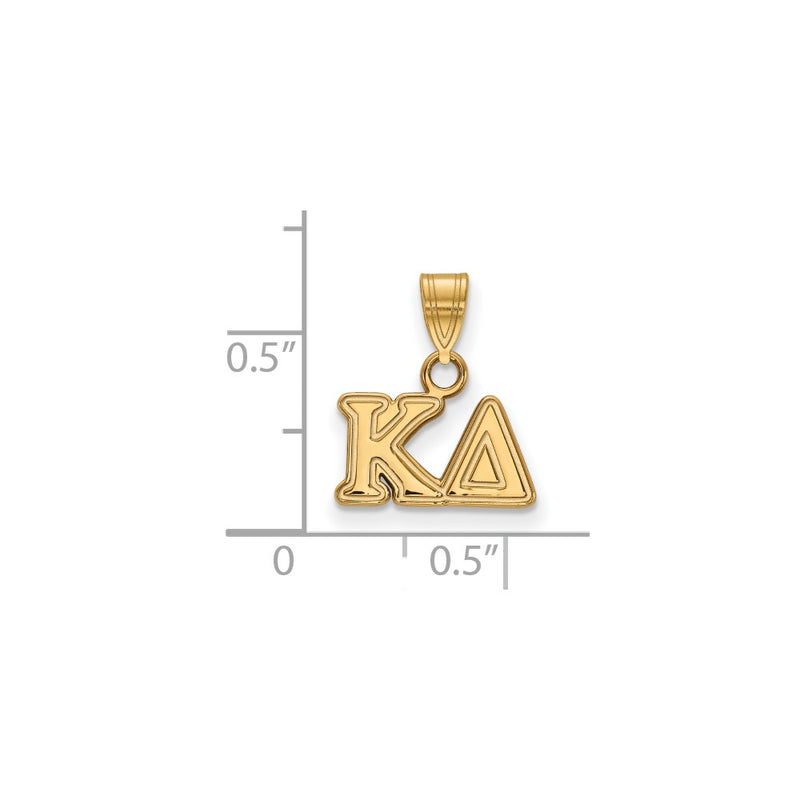 Gold Plated Sterling Silver Logoart Kappa Delta Sorority Greek Letters Small Pendant