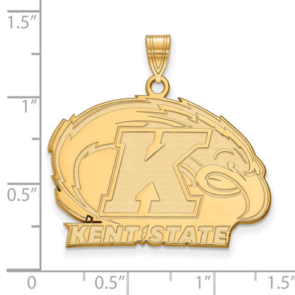 Gold Plated Sterling Silver Logoart Kent State University Large Pendant