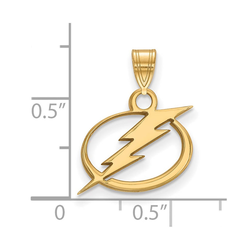 10K Yellow Gold Nhl Logoart Tampa Bay Lightning Small Pendant