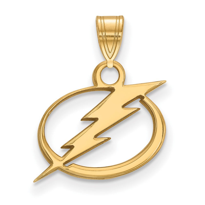 10K Yellow Gold Nhl Logoart Tampa Bay Lightning Small Pendant