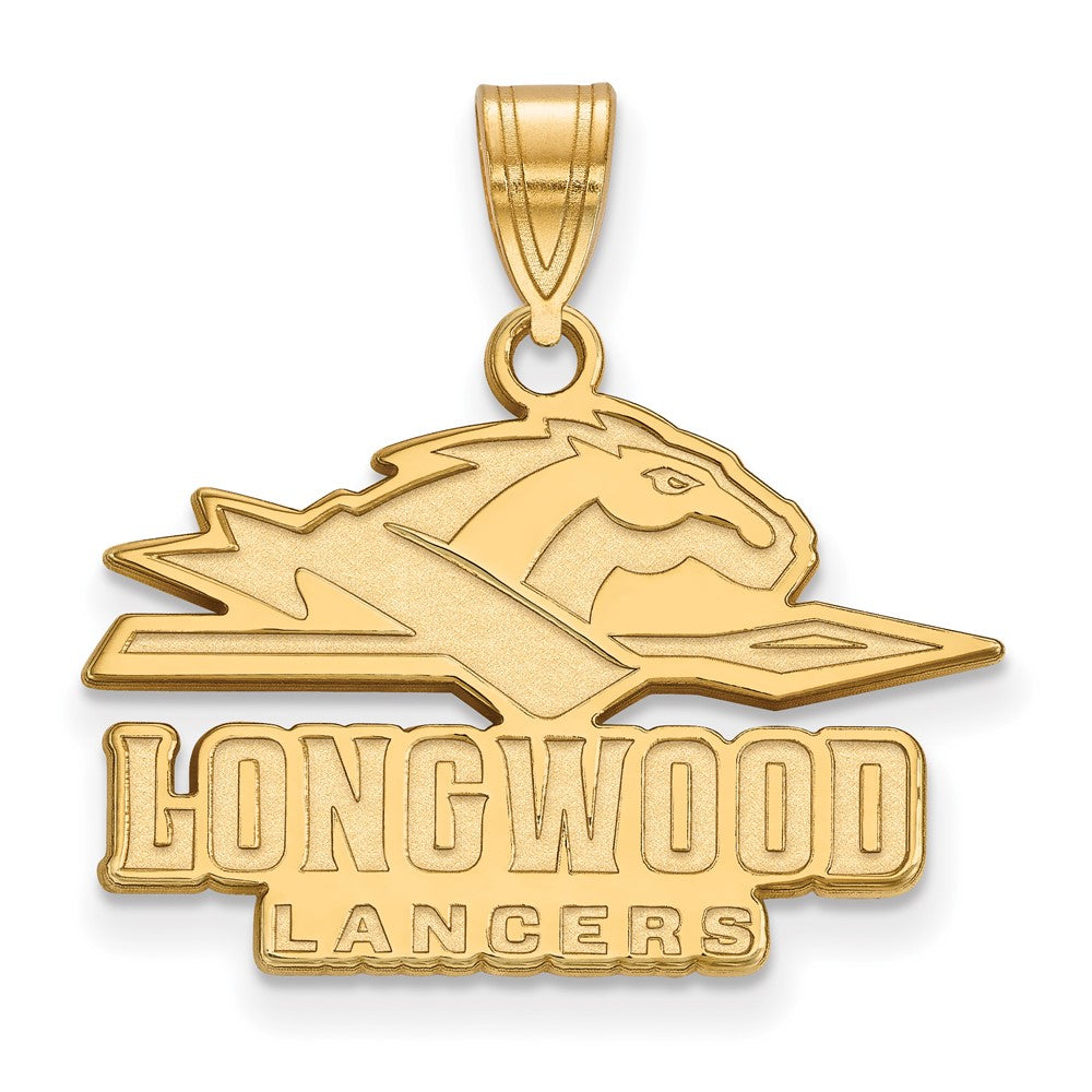 Gold Plated Sterling Silver Logoart Longwood University Lancers Medium Pendant