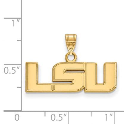 14K Yellow Gold Logoart Louisiana State University L S U Small Pendant
