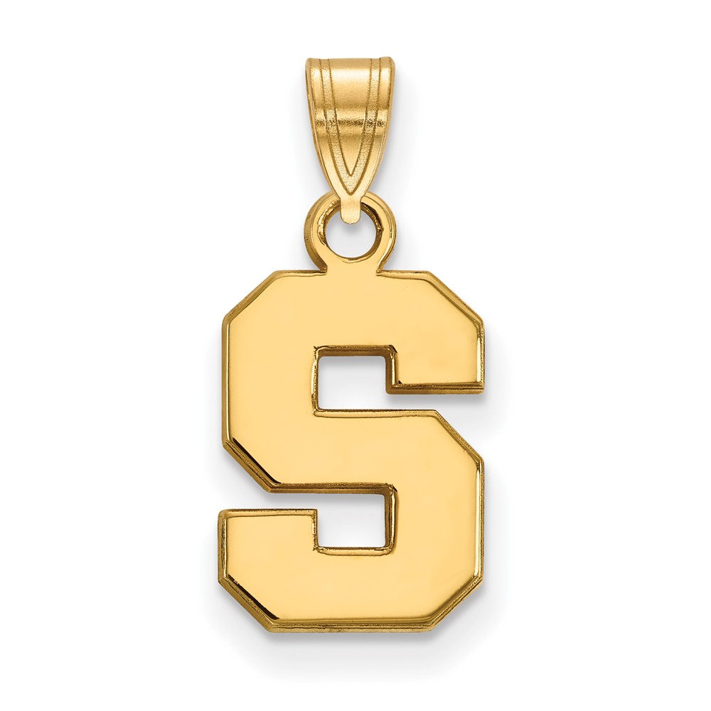 14K Yellow Gold Logoart Michigan State University Letter S Small Pendant