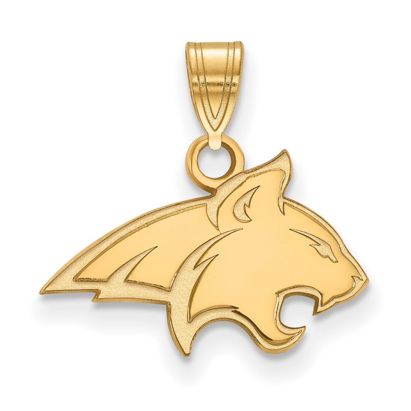 Gold Plated Sterling Silver Logoart Montana State University Bobcat Small Pendant