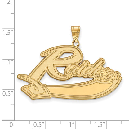 Gold Plated Sterling Silver Logoart Mt Union College Raiders Extra Large Pendant
