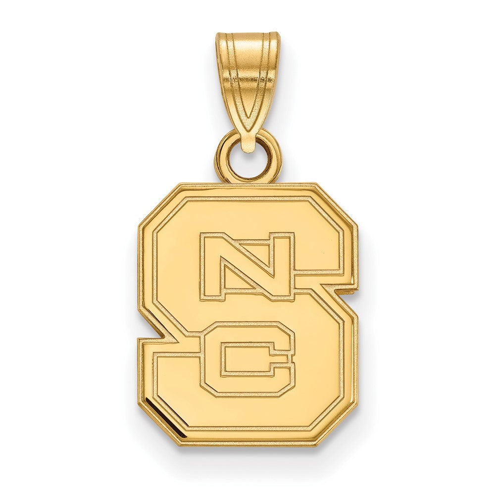 Gold Plated Sterling Silver Logoart North Carolina State University N C S Small Pendant