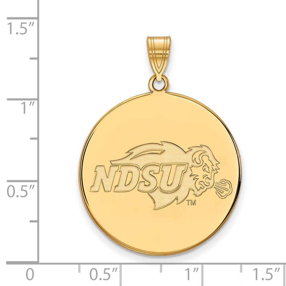14K Yellow Gold Logoart North Dakota State University Extra Large Disc Pendant