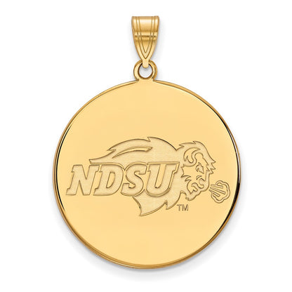 Gold Plated Sterling Silver Logoart North Dakota State University Extra Large Disc Pendant