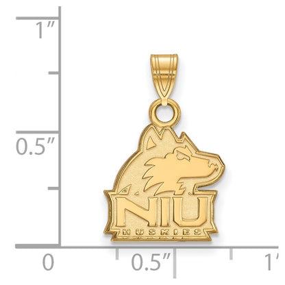 10K Yellow Gold Logoart Northern Illinois University N I U Huskies Small Pendant