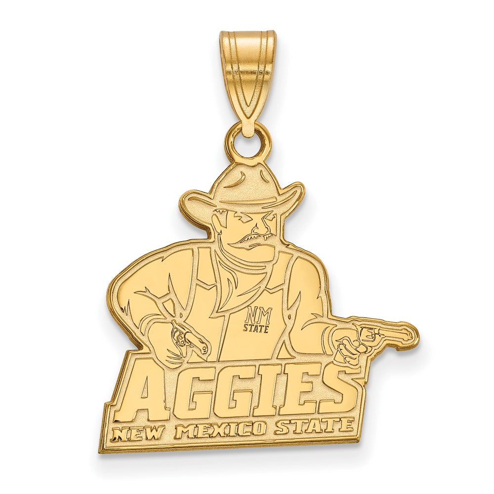 Gold Plated Sterling Silver Logoart New Mexico State University Aggies Large Pendant