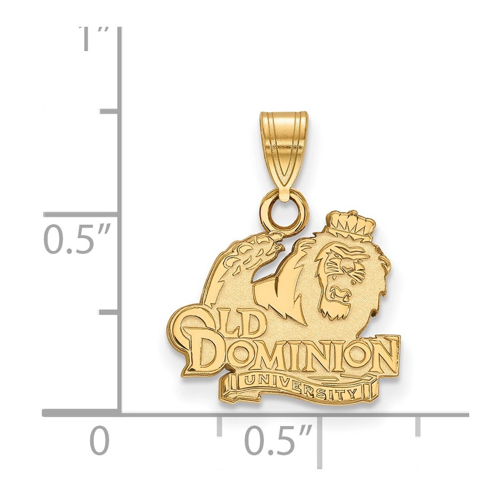 Gold Plated Sterling Silver Logoart Old Dominion University Small Pendant