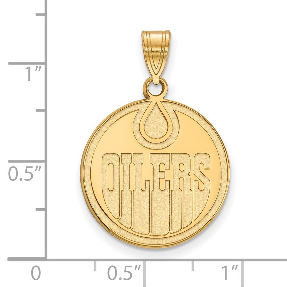 10K Yellow Gold Nhl Logoart Edmonton Oilers Large Pendant