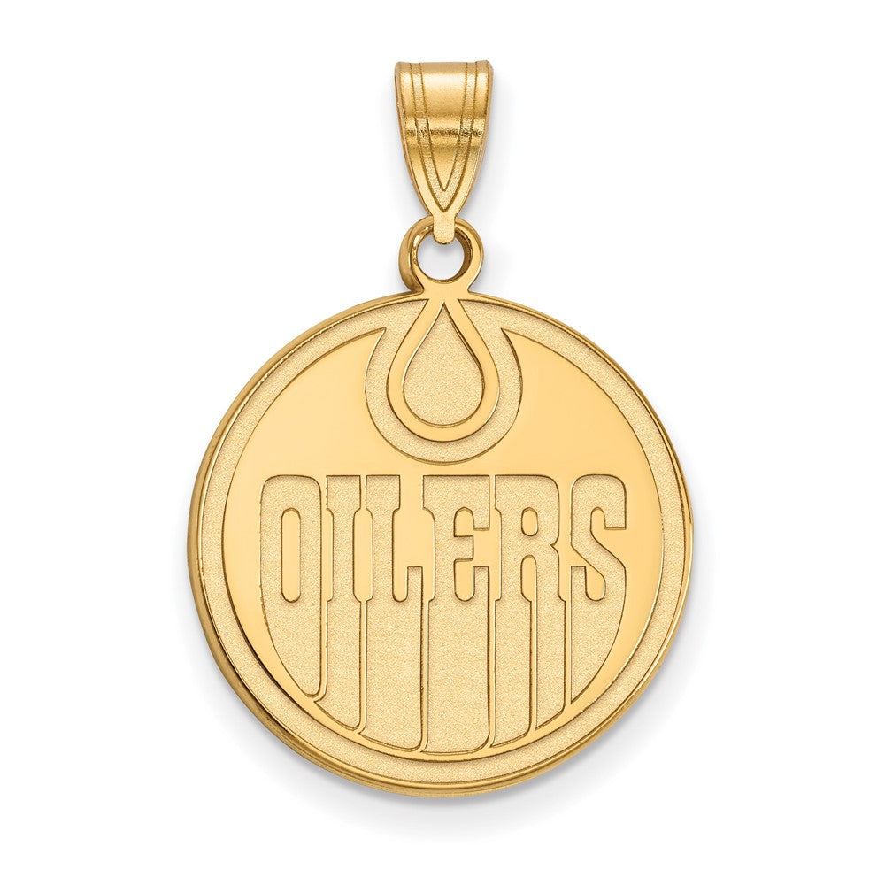 Gold Plated Sterling Silver Nhl Logoart Edmonton Oilers Large Pendant
