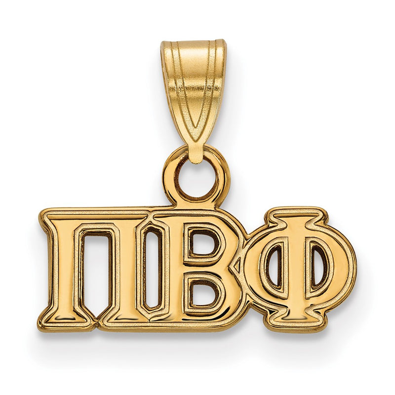 Gold Plated Sterling Silver Logoart Pi Beta Phi Sorority Greek Letters Small Pendant
