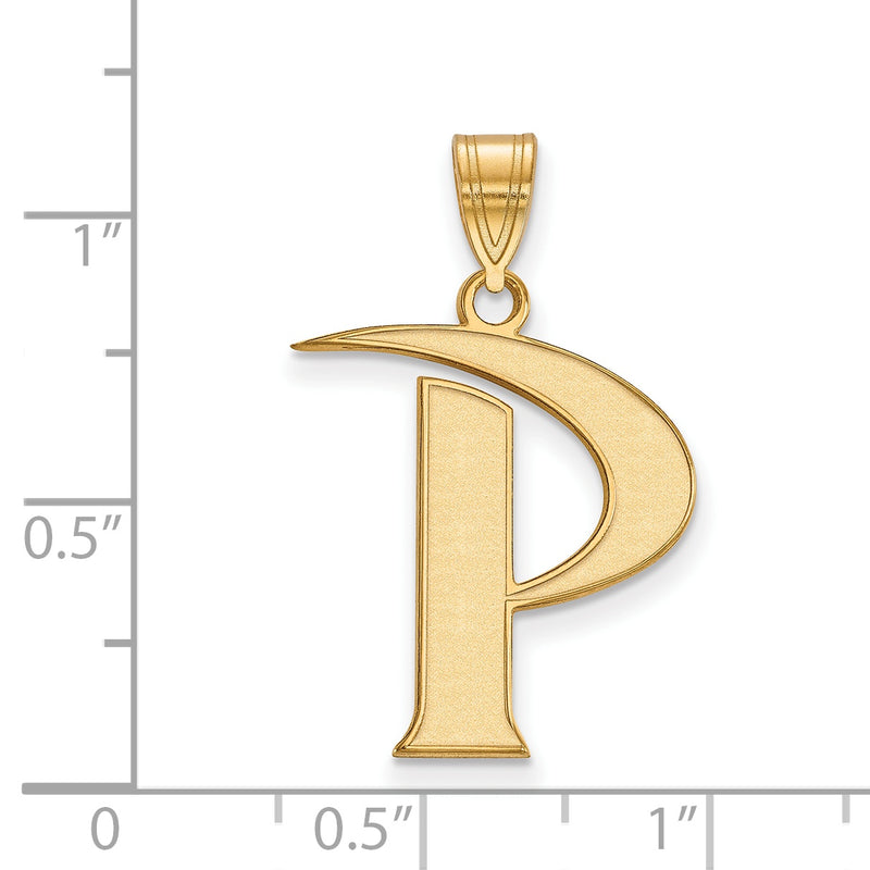 Gold Plated Sterling Silver Logoart Pepperdine University Letter P Large Pendant