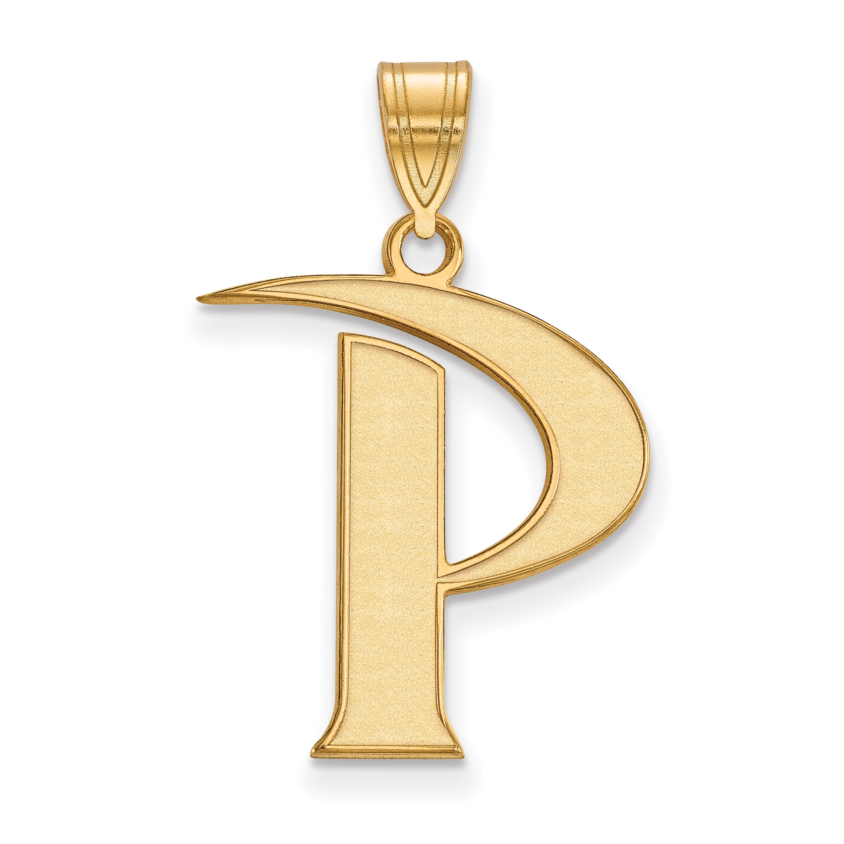 Gold Plated Sterling Silver Logoart Pepperdine University Letter P Large Pendant