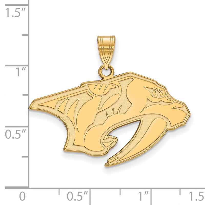 14K Yellow Gold Nhl Logoart Nashville Predators Large Pendant