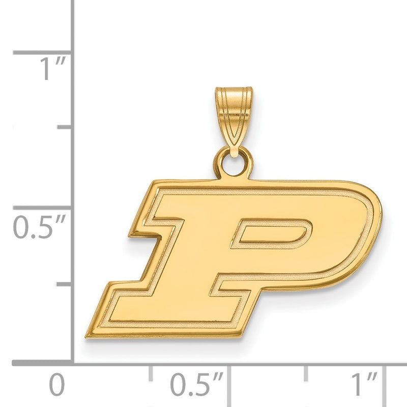 Gold Plated Sterling Silver Logoart Purdue University Letter P Small Pendant