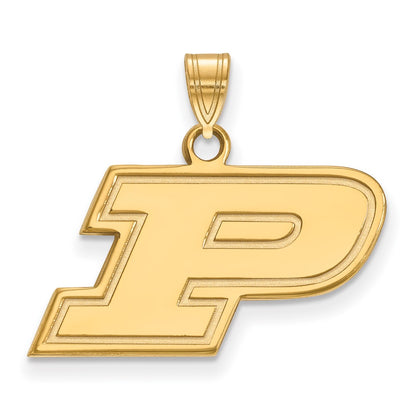 Gold Plated Sterling Silver Logoart Purdue University Letter P Small Pendant