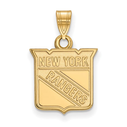 10K Yellow Gold Nhl Logoart New York Rangers Small Pendant