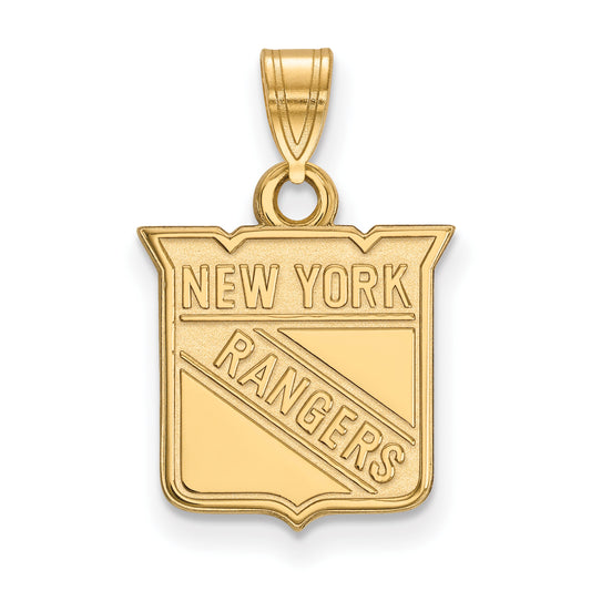 10K Yellow Gold Nhl Logoart New York Rangers Small Pendant