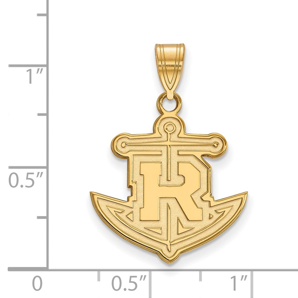 Gold Plated Sterling Silver Logoart Rollins College Anchor Large Pendant
