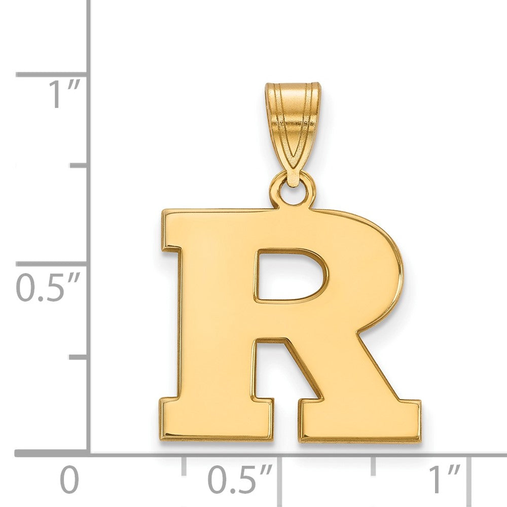 10K Yellow Gold Logoart Rutgers University Letter R Medium Pendant