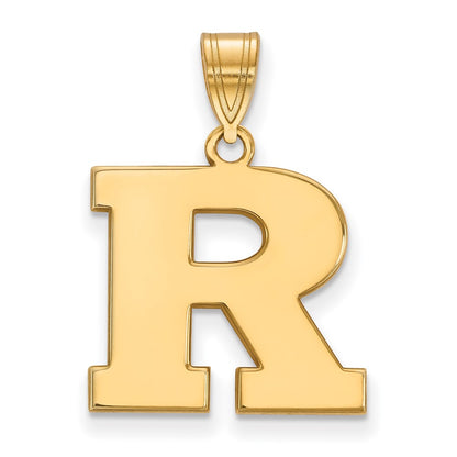 10K Yellow Gold Logoart Rutgers University Letter R Medium Pendant