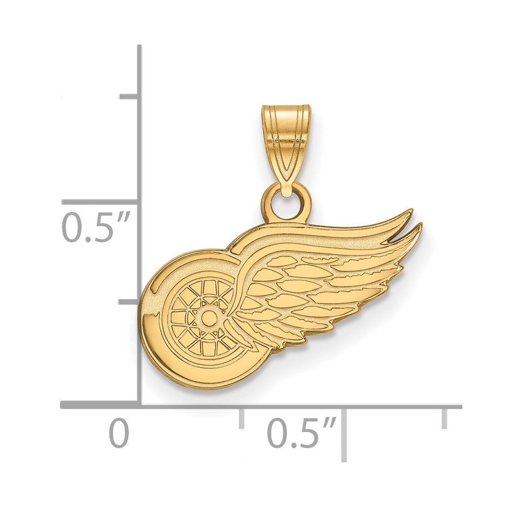 10K Yellow Gold Nhl Logoart Detroit Red Wings Small Pendant