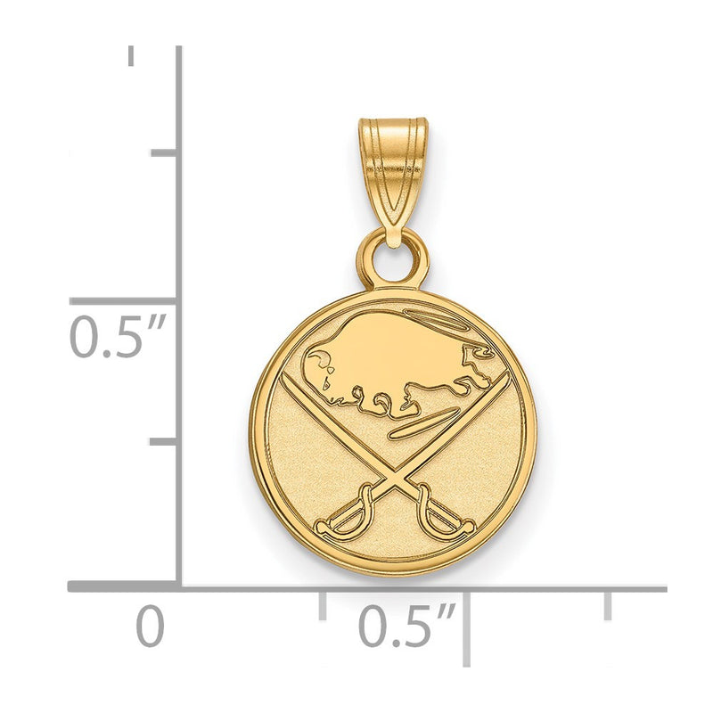 10K Yellow Gold Nhl Logoart Buffalo Sabres Small Pendant