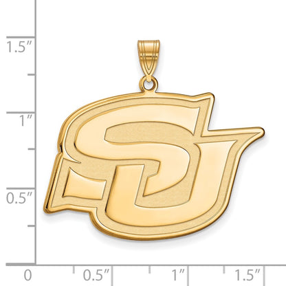 Gold Plated Sterling Silver Logoart Southern University Jaguars Extra Large Pendant