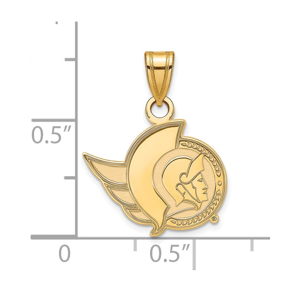 Gold Plated Sterling Silver Nhl Logoart Ottawa Senators Small Pendant