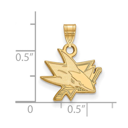 14K Yellow Gold Nhl Logoart San Jose Sharks Small Pendant