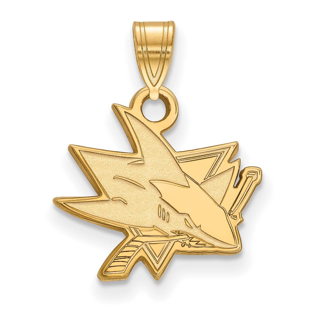 14K Yellow Gold Nhl Logoart San Jose Sharks Small Pendant
