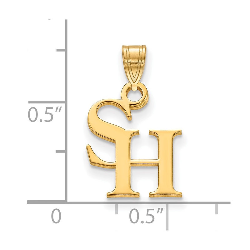 Gold Plated Sterling Silver Logoart Sam Houston State University Small Pendant