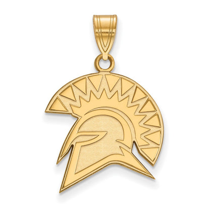 Gold Plated Sterling Silver Logoart San Jose State University Spartan Large Pendant