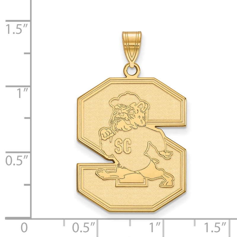 Gold Plated Sterling Silver Logoart South Carolina State University Extra Large Pendant