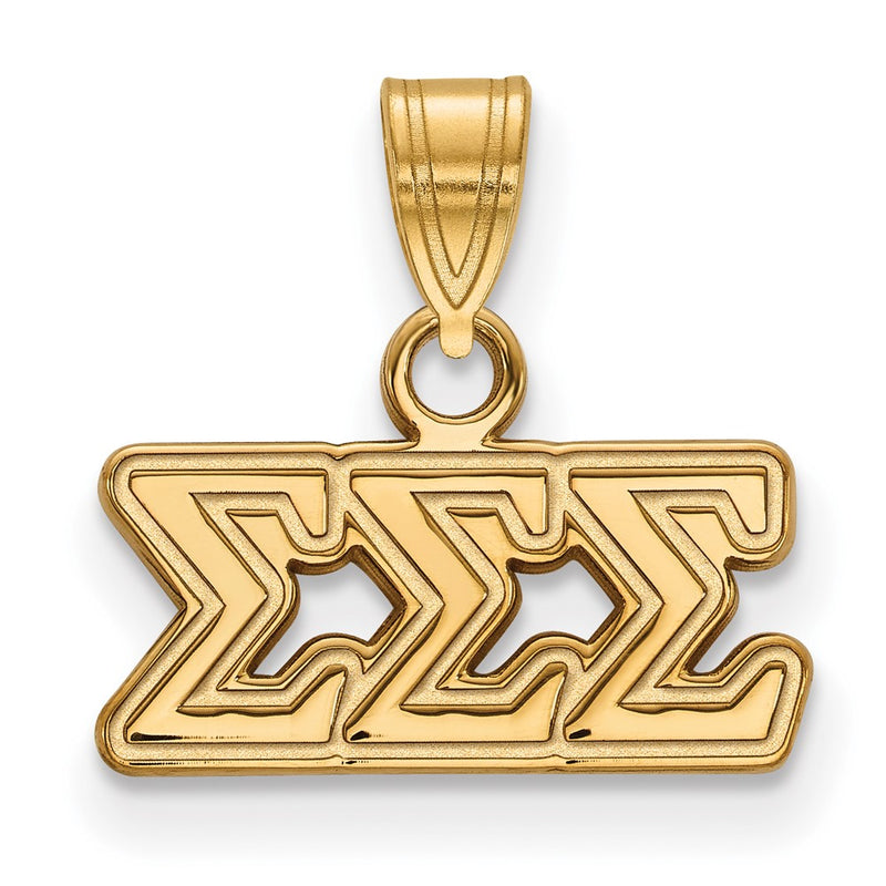 Gold Plated Sterling Silver Logoart Sigma Sorority Greek Letters Small Pendant