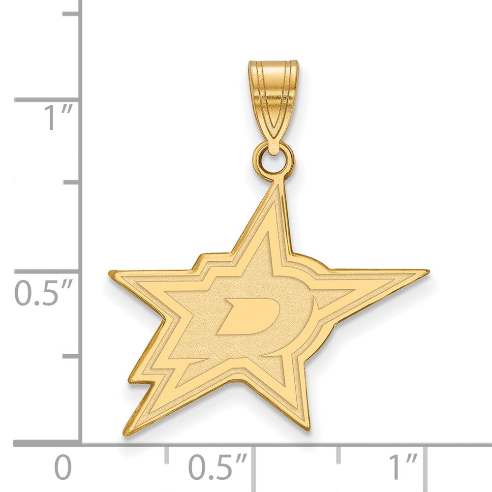 10K Yellow Gold Nhl Logoart Dallas Stars Large Pendant