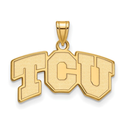 Gold Plated Sterling Silver Logoart Texas Christian University T C U Small Pendant