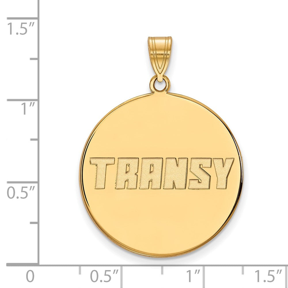 14K Yellow Gold Logoart Transylvania University Extra Large Disc Pendant