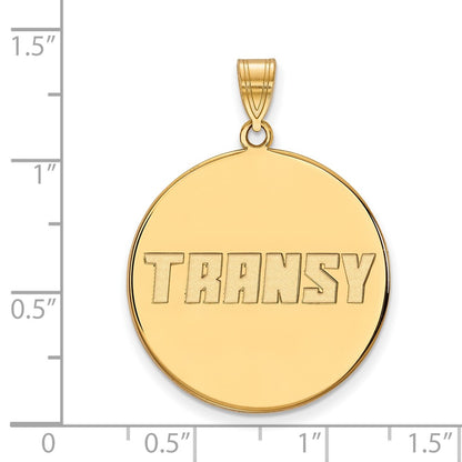 14K Yellow Gold Logoart Transylvania University Extra Large Disc Pendant