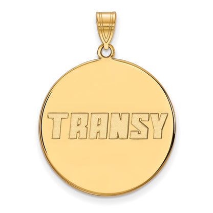 14K Yellow Gold Logoart Transylvania University Extra Large Disc Pendant